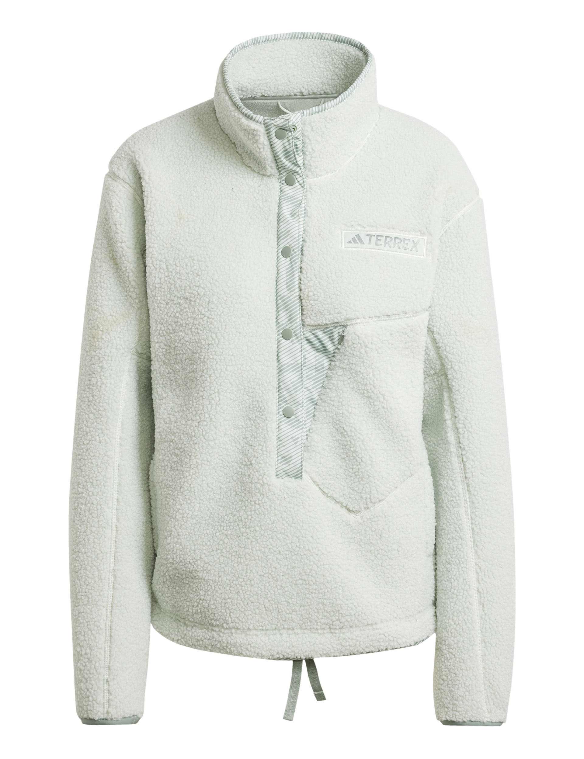 Terrex Xploric High Pile Fleece Pullover Sweatshirt - Linen Green | Warm Winter Outdoor Hoodie for Hiking, Camping & Cold Weather Activities