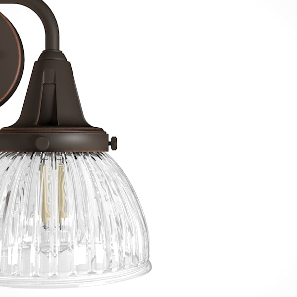 Hunter Cypress Grove 2-Light Bathroom Vanity Light Fixture in Onyx Bengal - Perfect for Modern Bathroom and Powder Room Lighting