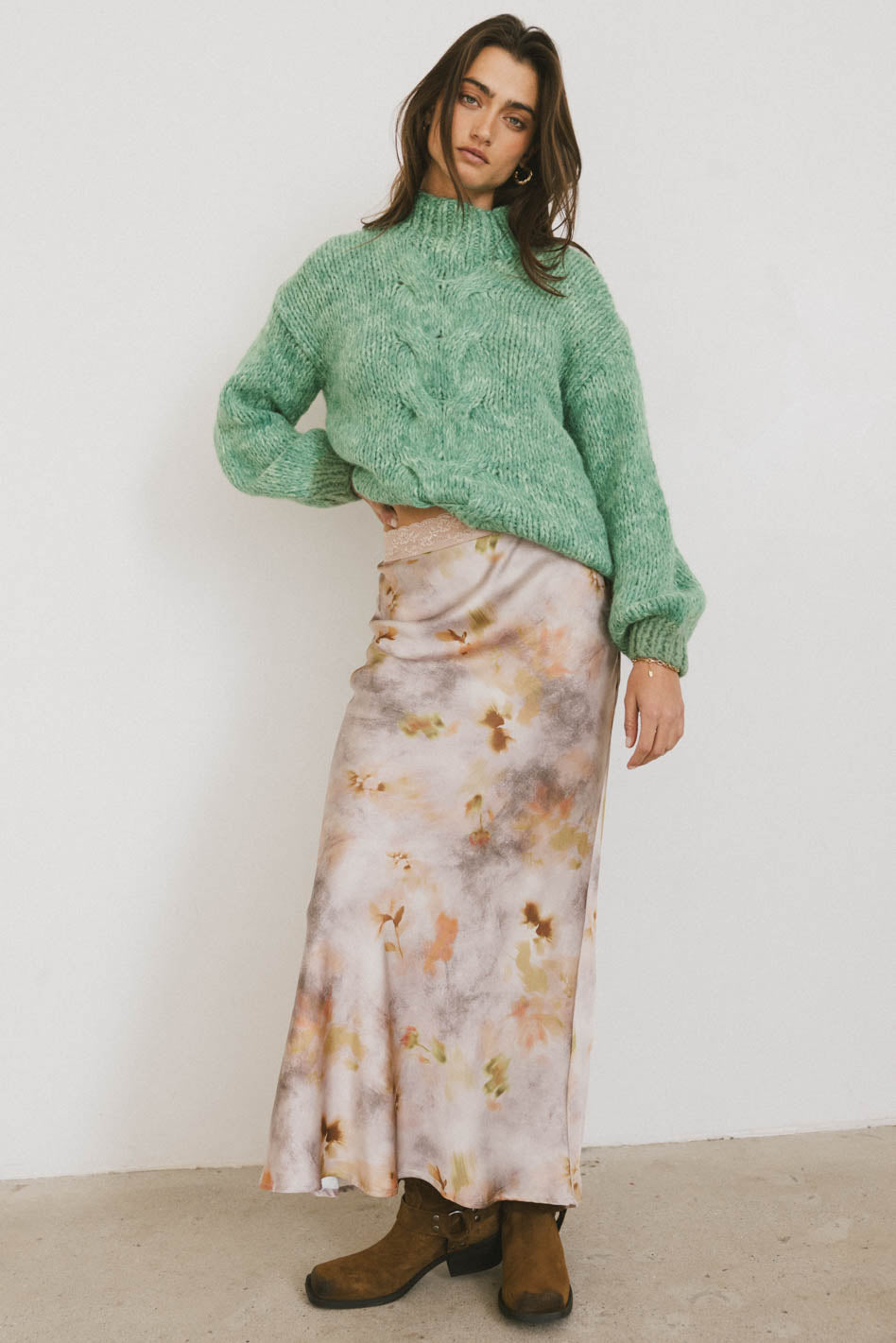 Anastasia Green Knit Sweater for Women | Cozy Winter Pullover | Perfect for Casual Outfits & Holiday Gatherings