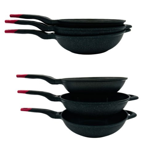 Premium Marble Wok Set - 2 Sizes (12