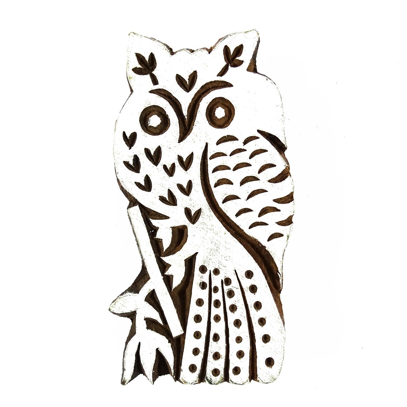 Hand Carved Owl Stamp for Textile & Scrapbooking - Wood Block Art