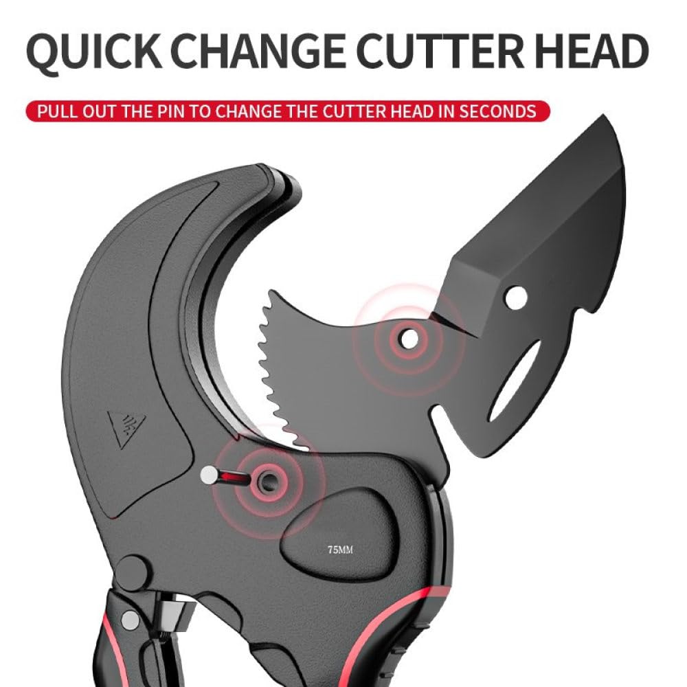 SK5 Ratchet Pipe Cutter - 63MM Heavy Duty Hose Scissors for PVC/PU/PP/PE Pipes | Professional Hand Tool for Plumbing, Irrigation & DIY Projects