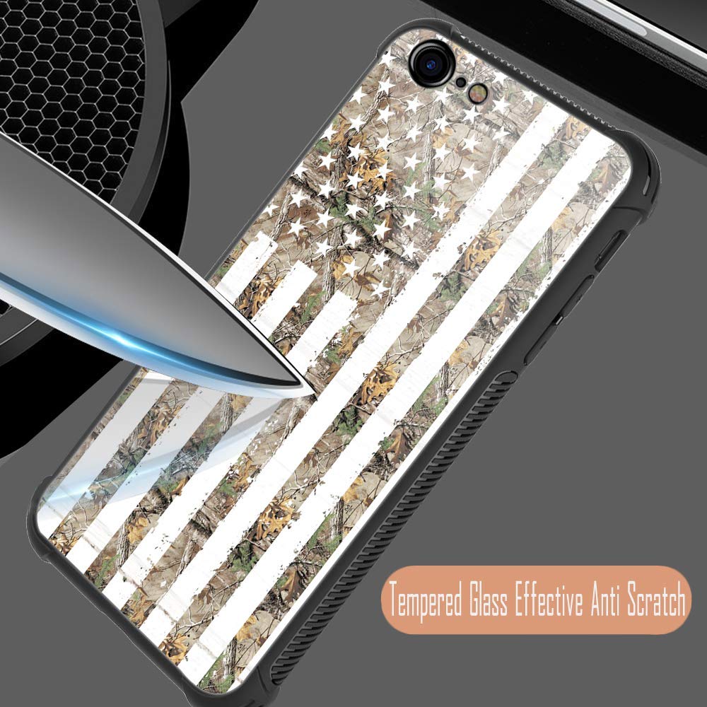 HAARBB Shockproof TPU Case for iPhone 6/6s Plus - Green Camouflage American Flag Design | Anti-Scratch Soft Protective Cover for Men & Boys | Perfect for Outdoor Activities, Sports & Daily Use