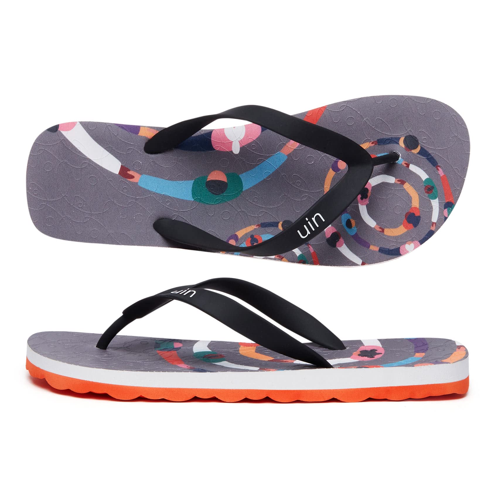 UIN Men's Flip Flops - Comfortable Beach Sandals with Artistic Painting Design | Summer Casual Thong Slippers for Travel & Outdoor Activities | Perfect for Poolside, Vacation and Relaxation
