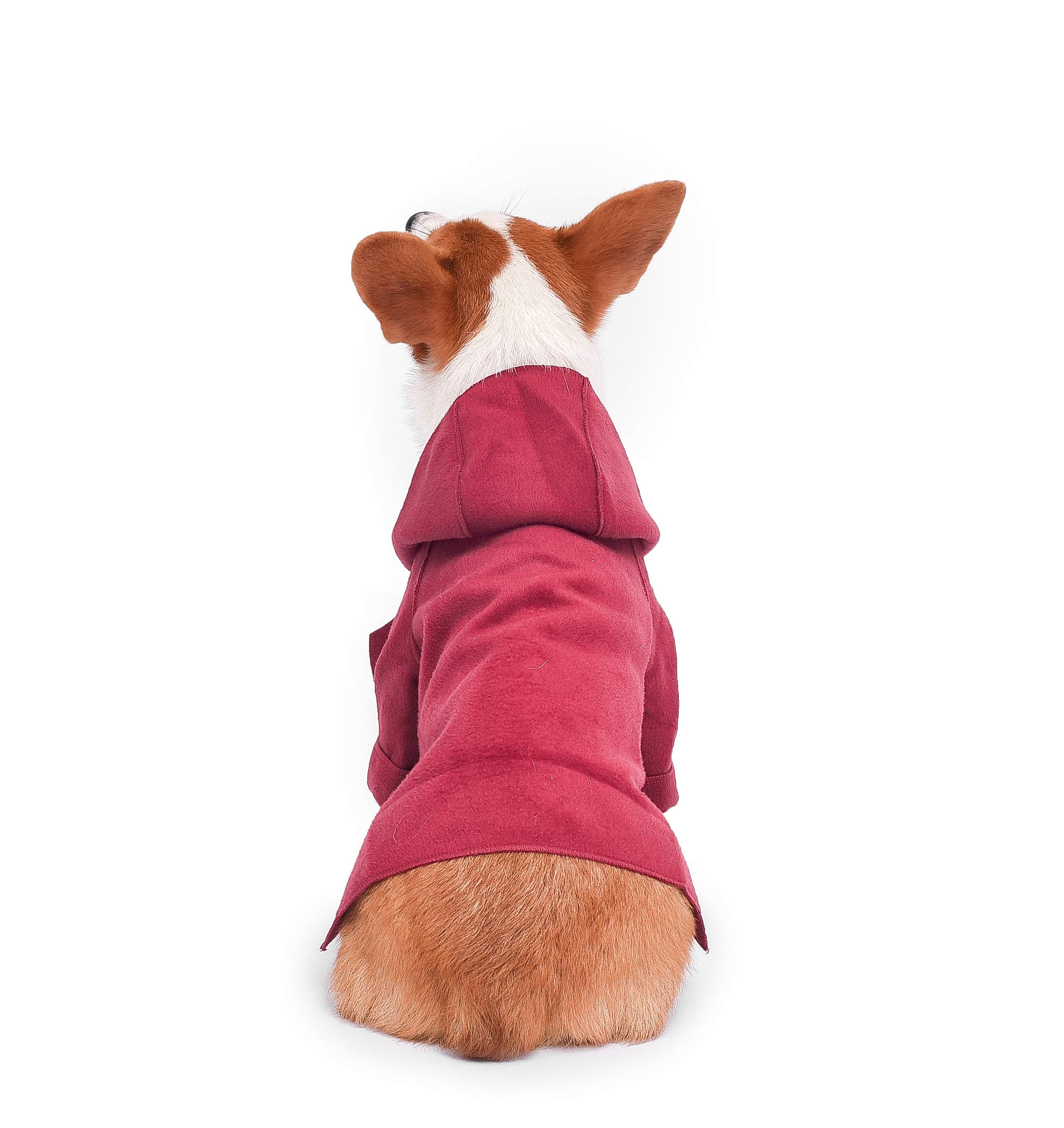 Warm Winter Dog Jacket with Hood - Cozy Fleece Snowsuit & Windbreaker for Small to Medium Dogs - Red, Large - Perfect for Cold Weather Walks & Outdoor Adventures