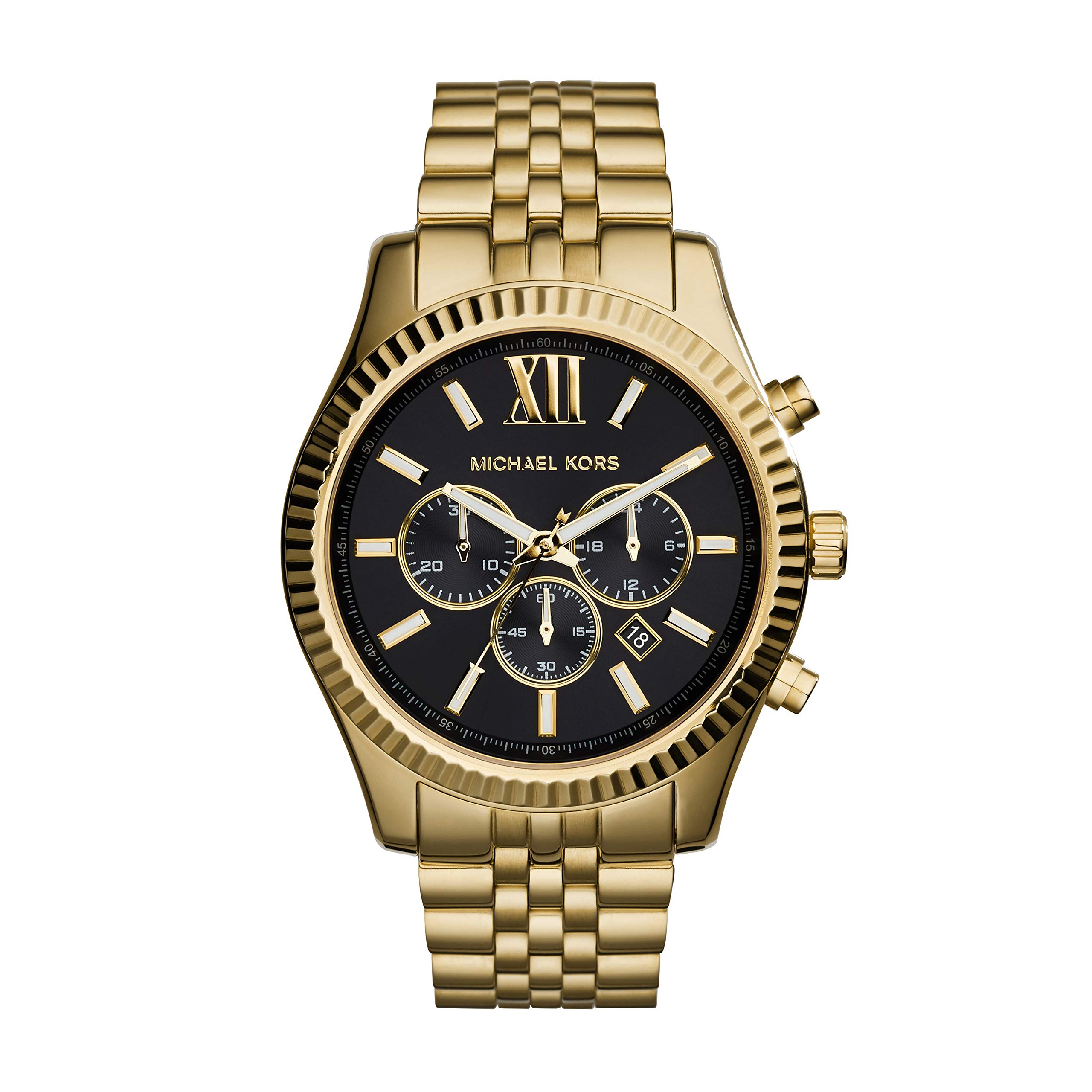 Michael Kors Lexington Chronograph Stainless Steel Watch for Men - Luxury Analog Quartz Wristwatch with Date Window, Water Resistant, Perfect for Business, Office & Formal Occasions