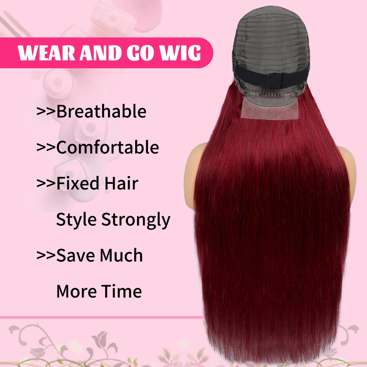 32 Inch 99J Burgundy Lace Front Wigs Human Hair 200% Density 13x6 Straight Lace Front Wigs - Pre Plucked Red Lace Frontal Wig for Women with Baby Hair & Natural Hairline | Glueless Human Hair Wig for Daily Wear, Cosplay & Special Occasions