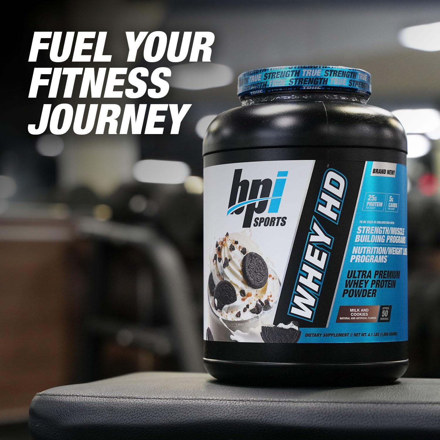BPI Sports Whey HD Ultra Premium Protein Powder - Milk and Cookies Flavor, 4.1lb (1.86kg) for Muscle Recovery & Post-Workout Nutrition | Gym Supplement for Athletes & Fitness Enthusiasts