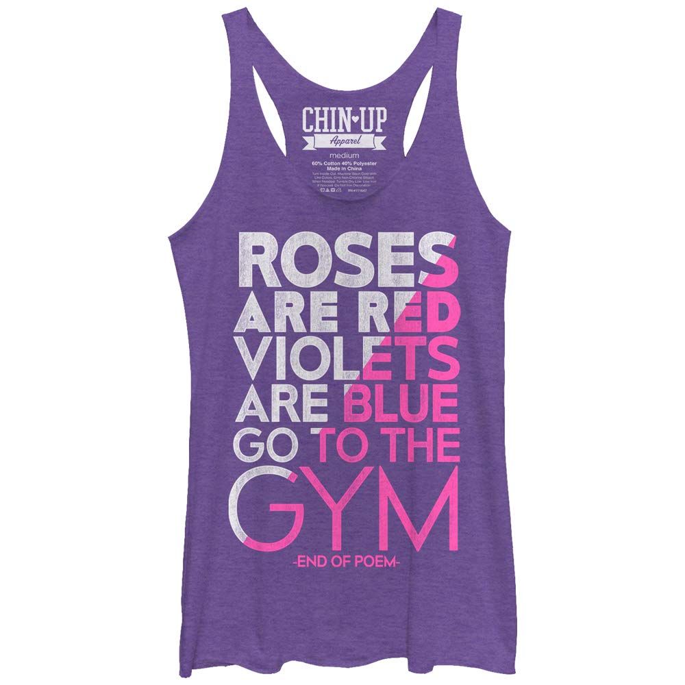 Women's Valentine Roses Racerback Tank Top - Gym Workout & Casual Wear - Floral Poem Design for Valentine's Day Gifts