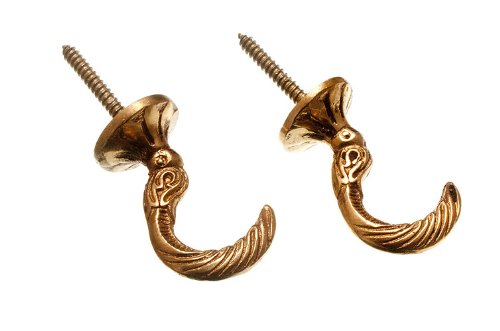 24 Pairs of Large 45MM Egyptian Solid Brass Curtain Tie Back Hooks - Elegant Window Treatment for Living Room, Bedroom & Drapes