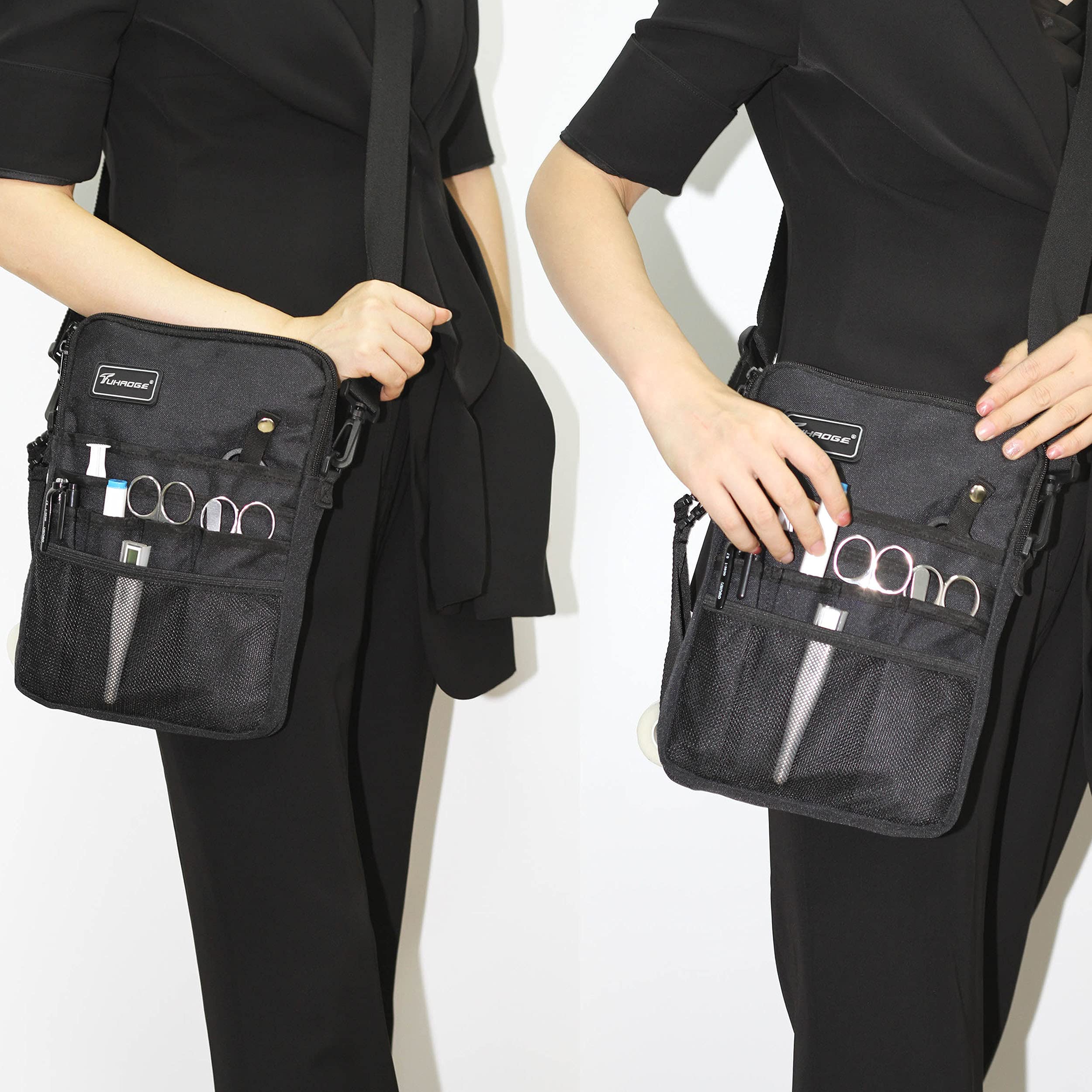 Tuhaoge Multifunctional Nurse Storage Bag - Practical Waist Pouch with Multiple Pockets for Medical Supplies (Black) | Perfect for Nurses, Doctors & Healthcare Professionals On-The-Go