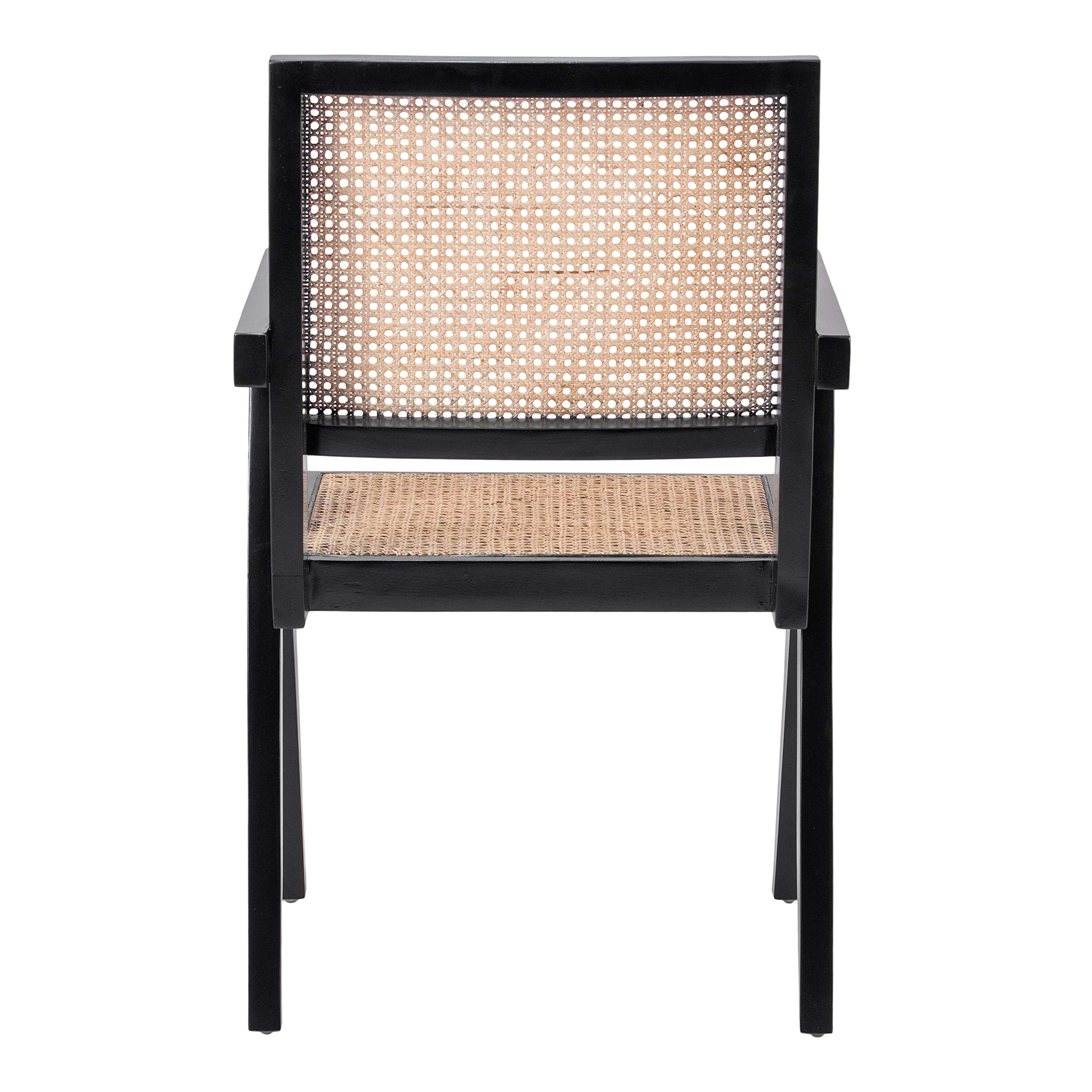 NPD Furniture and More Bordeaux Dining Chair - Natural Wood Finish - Modern Farmhouse Style - Perfect for Dining Room, Kitchen, or Breakfast Nook
