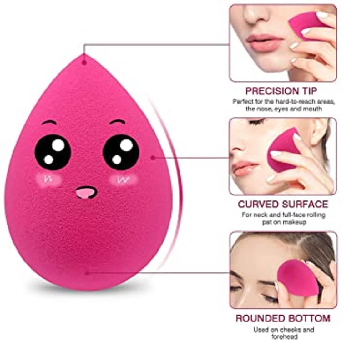 5-Piece Multicolor Makeup Sponge Set - Soft Beauty Blender Puff for Flawless Foundation & Concealer Application | Perfect for Daily Makeup, Professional Use & Travel