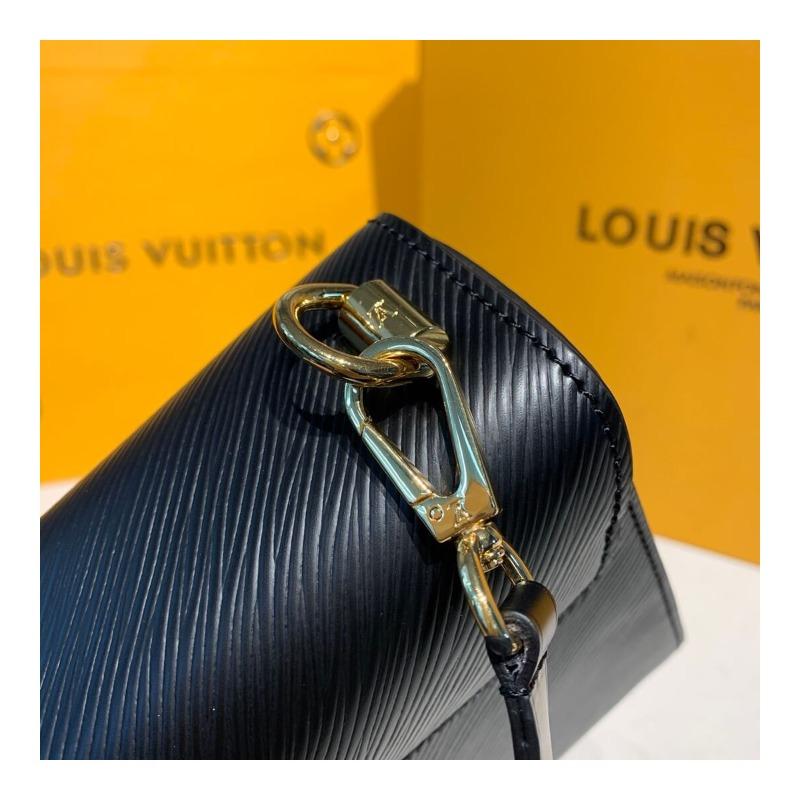 Louis Vuitton Twist MM Handbag in Black Epi Leather with Gold-Tone Lock - Elegant Shoulder Bag for Women, Perfect for Work, Evening Events & Luxury Fashion Accessories