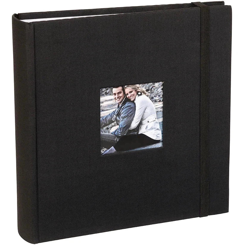 Kenro Aztec Memo Slip In Photo Album Black 6x4 Inch - Holds 200 Photos - Perfect for Wedding, Travel & Family Memories Storage
