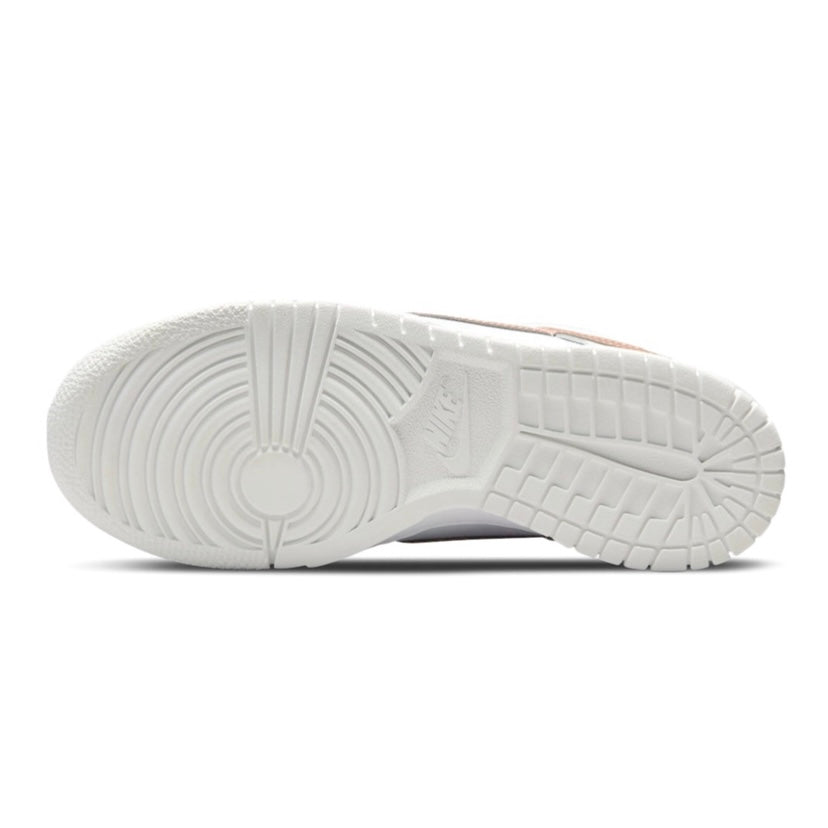 Nike Dunk Low GS Sneakers in White & Metallic Bronze - Stylish & Comfortable Shoes for Women & Girls - Perfect for Casual Wear, School & Sports