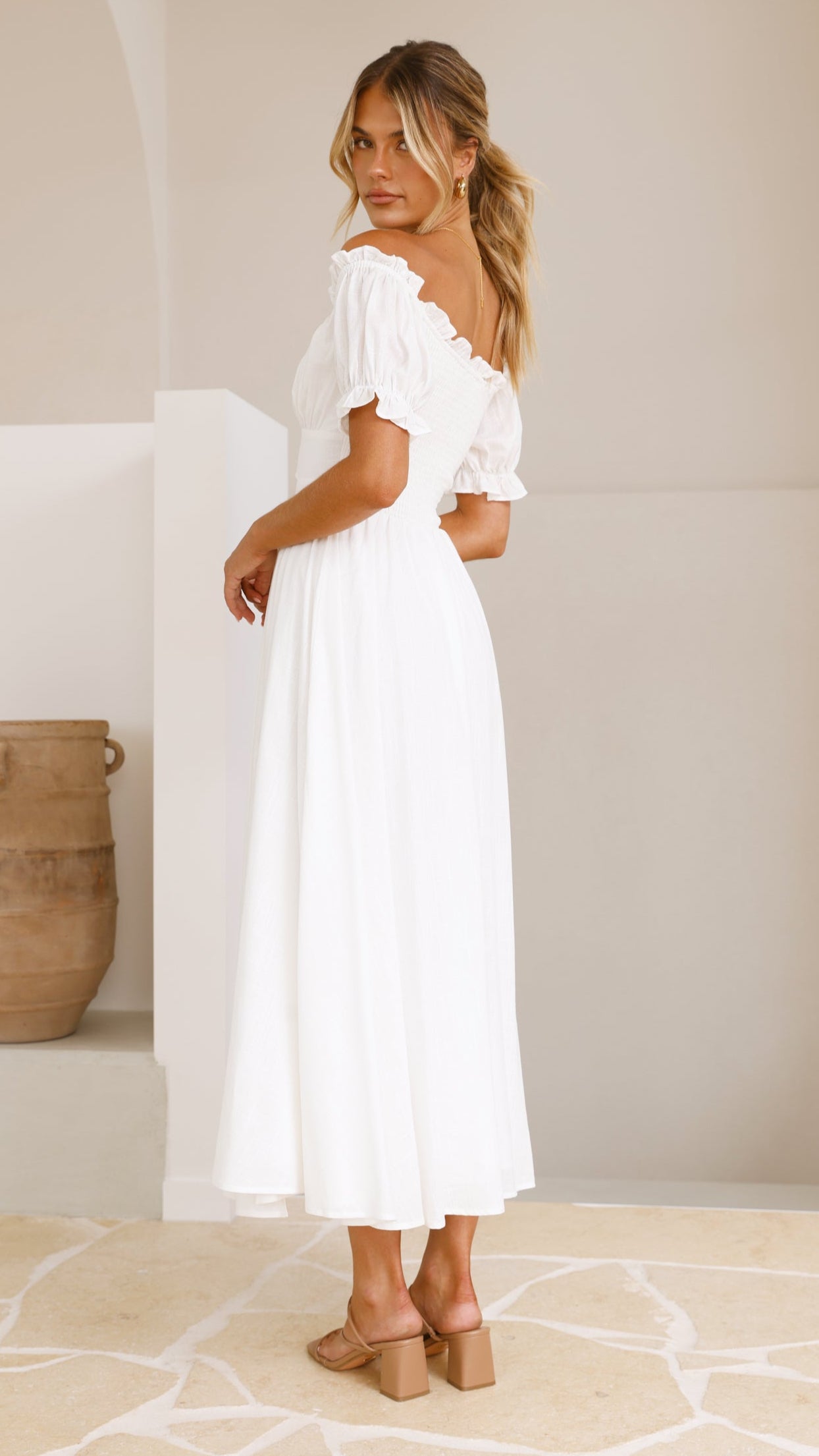 Hulu Maxi Dress for Women - Elegant White Long Summer Dress for Beach, Vacation & Casual Wear