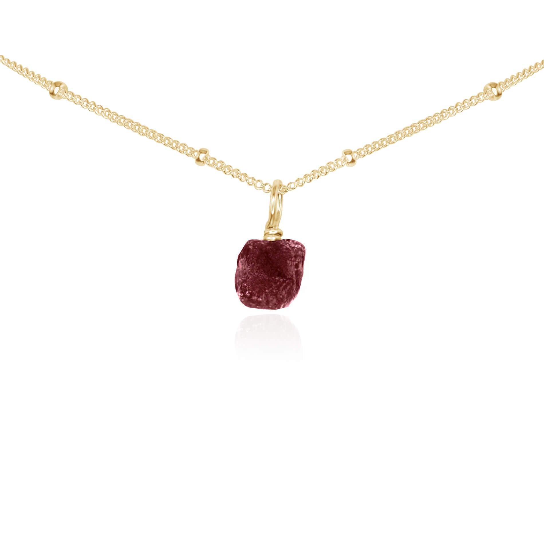 Natural Red Ruby Gemstone Pendant Necklace - Genuine Earth Mined Ruby Choker for Women | Perfect for Valentine's Day Gifts, Anniversary Presents & Evening Party Jewelry