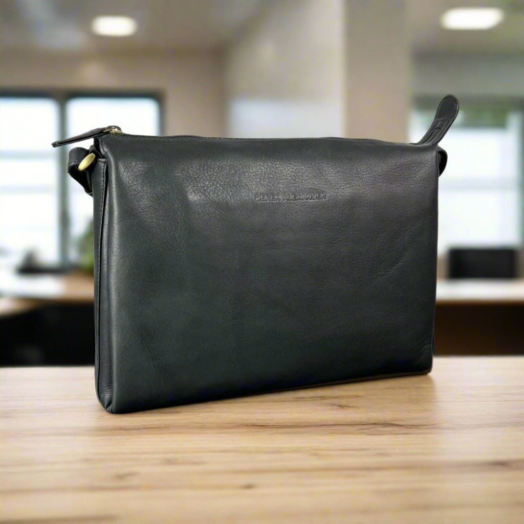 Derek Alexander Genuine Leather Zip Top Crossbody Bag for Women - Stylish & Secure Everyday Purse for Work, Travel & Shopping