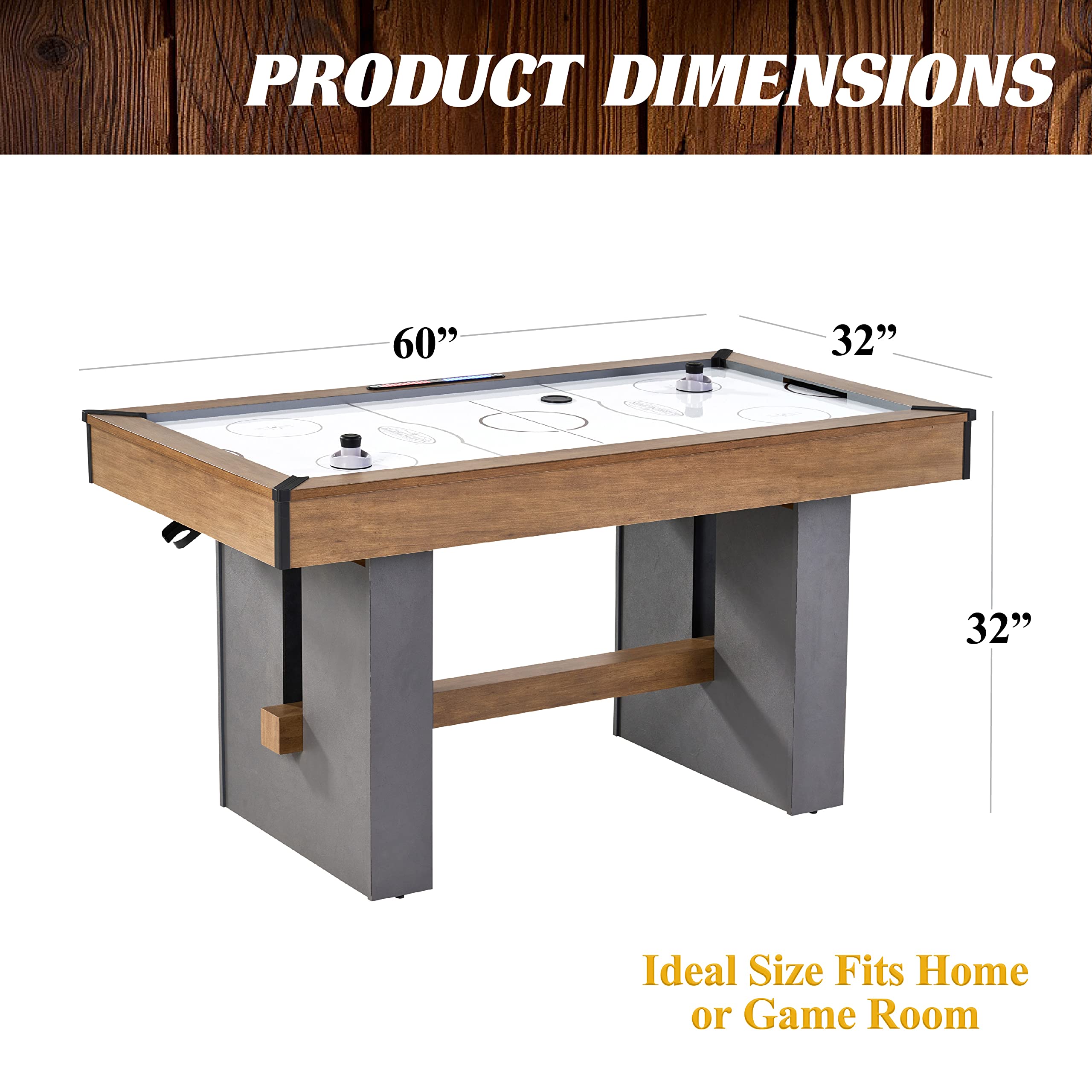 Barrington Billiards Air Hockey Table with 2 Mallets, 4 Pucks & Scoring System - Premium Family Game Room Table for Kids & Adults - Perfect for Basement, Rec Room & Arcade Fun