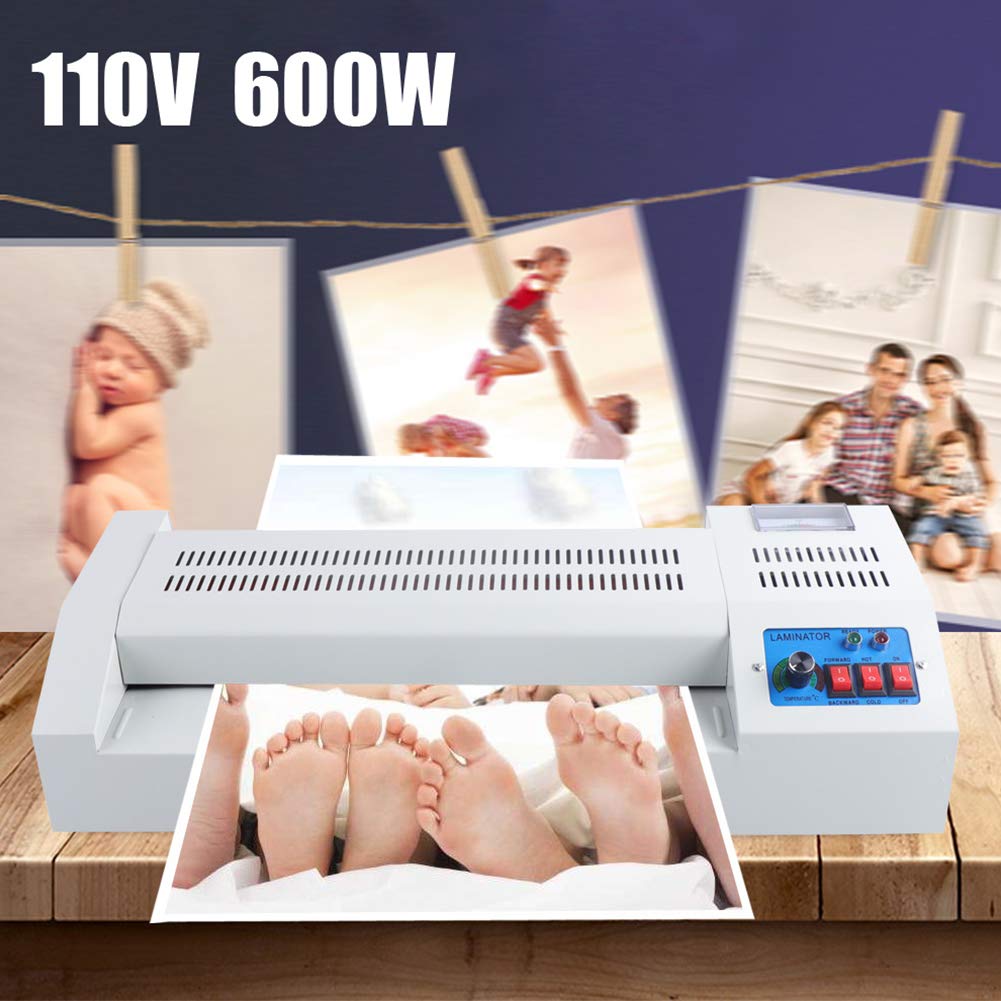 TBVECHI 110V 600W A3/A4 Laminator Machine - Hot & Cold Roller System for Thermal Film Lamination - Perfect for Office Documents, School Projects, and Photo Preservation