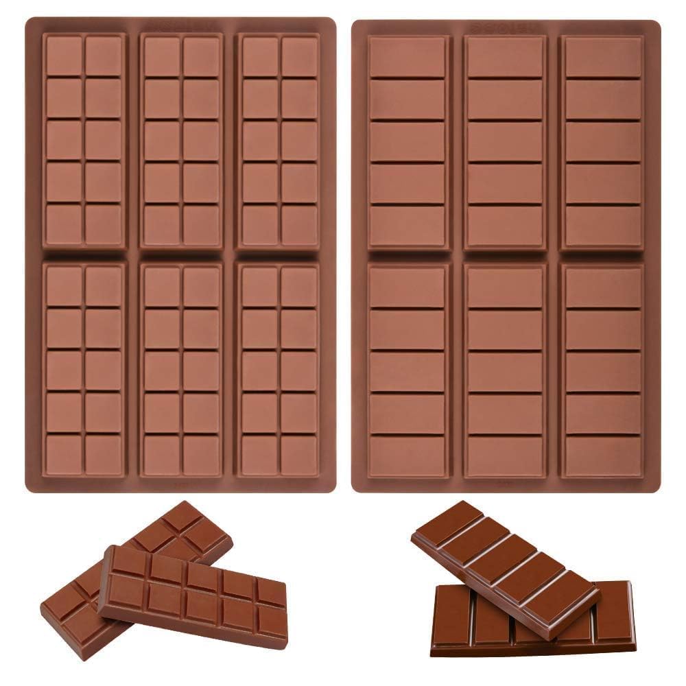 Premium Silicone Chocolate Bar Molds - 5 & 10 Cavity Deep Snap Molds for Homemade Chocolate Bars, Candy Making, Wax Melts & DIY Treats - Perfect for Valentine's Gifts, Party Favors & Baking Supplies