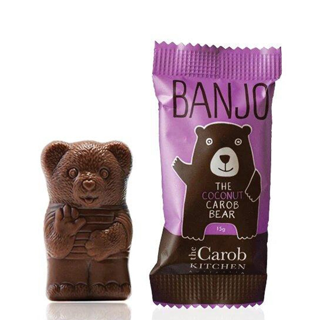 Organic Carob Kitchen Banjo - The Coconut Carob Bear Plush Toy | Cute & Eco-Friendly Stuffed Animal for Kids & Collectors | Perfect for Nursery Decor, Birthday Gifts & Cuddling