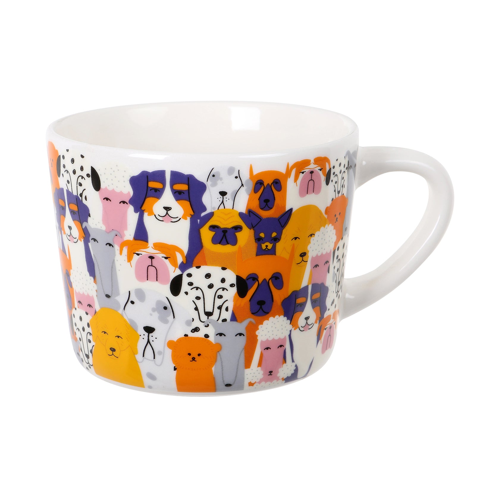 Funny 'Dog Pack' Printed Ceramic Coffee Mug 400ml - Perfect for Tea, Coffee & Gifts for Dog Lovers