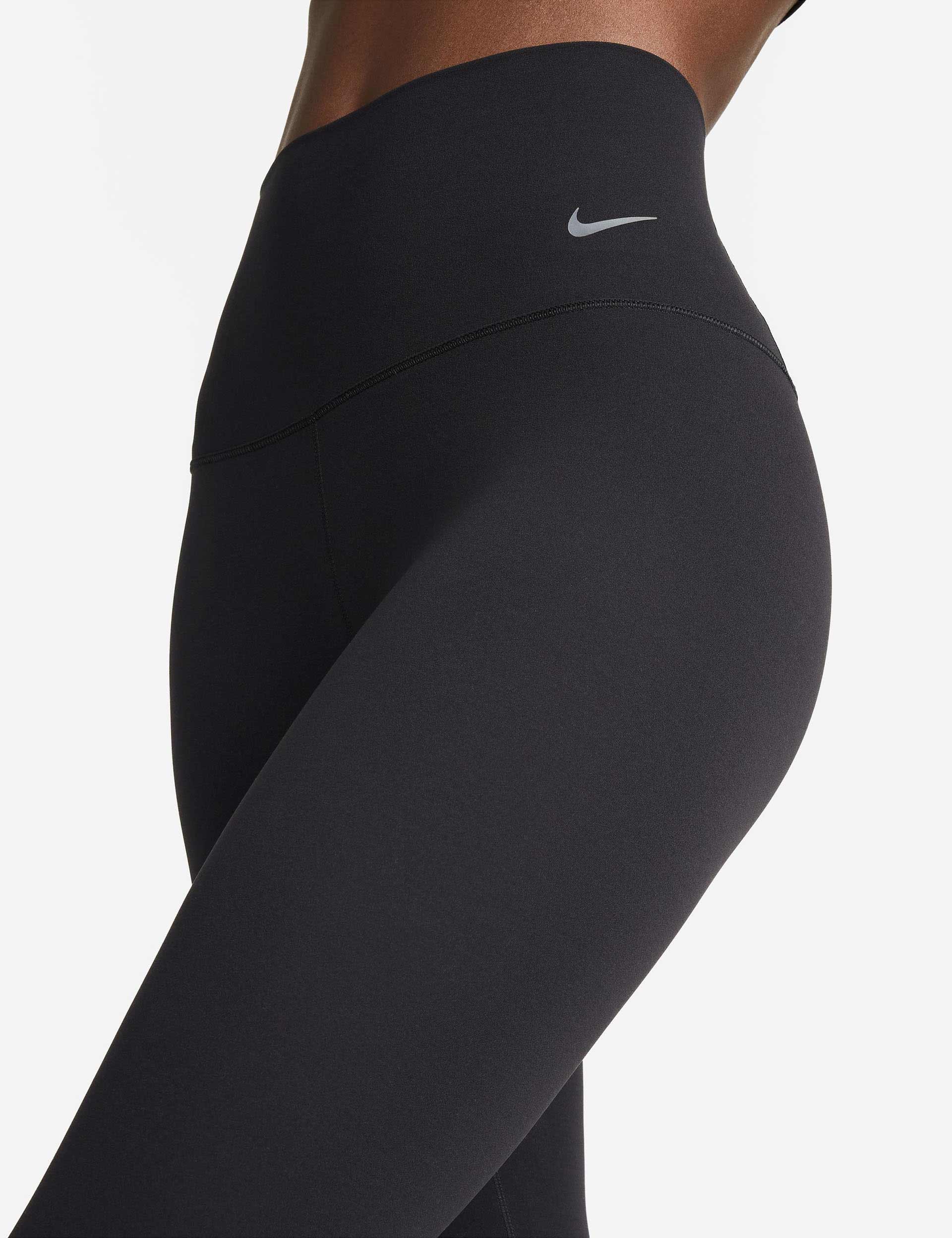 Zenvy High Waisted 7/8 Leggings for Women - Black Yoga Pants with Tummy Control, Stretchy Workout Leggings for Running, Gym & Lounge Wear