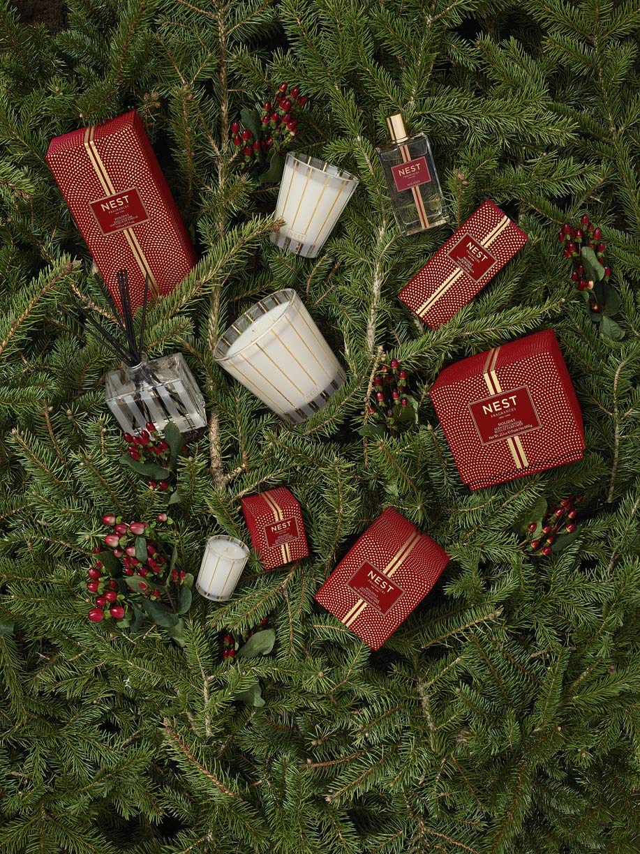NEST Fragrances Classic Holiday Scented Candle & Reed Diffuser Gift Set - Perfect for Christmas Decorations, Home Aromatherapy & Cozy Winter Ambience