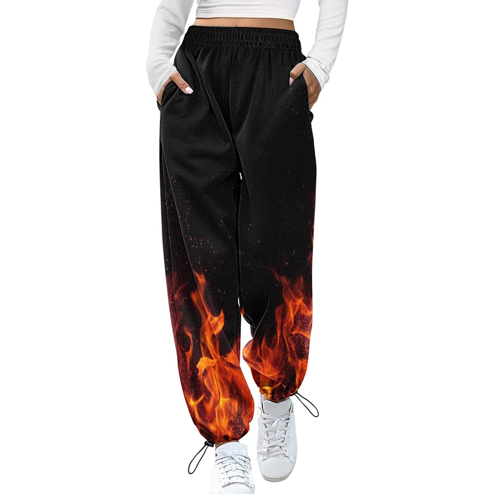 TIHLMK Women's High Waist Gradient Sweatpants - Loose Fit Color Block Sports Pants with Drawstring & Pockets | Casual Workout, Yoga, Lounge Wear for Women