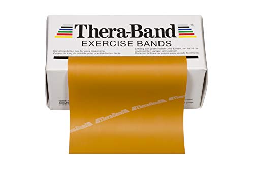 THERABAND Resistance Bands - 6 Yard Roll Professional Latex Exercise Bands for Strength Training, Physical Therapy & Home Workouts | Upper Body, Lower Body & Core Workouts | Pilates, Rehab & Fitness Training | Gold, Max, Elite Series | Perfect for Gym, Yoga & Physical Therapy Recovery