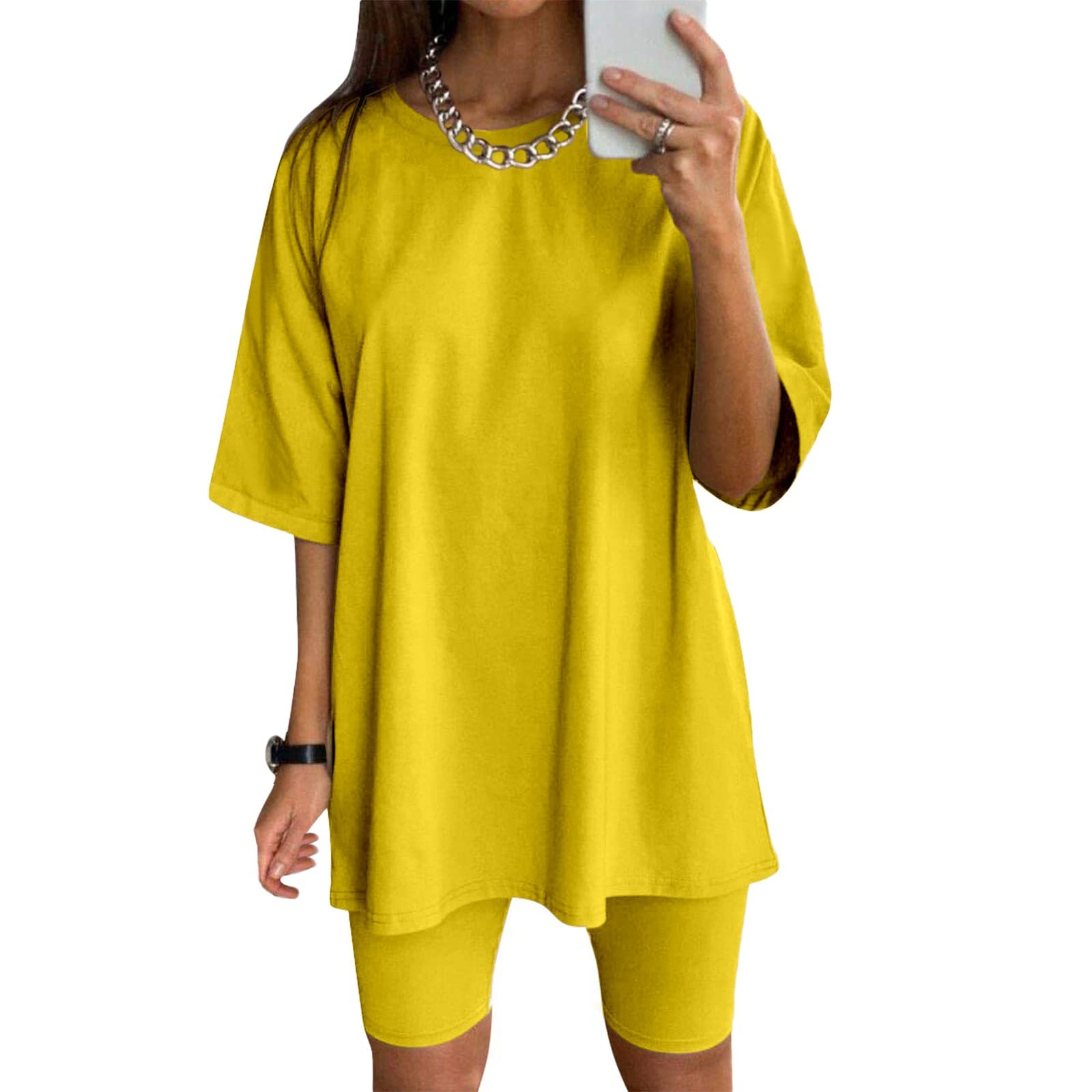 LCMTWX Women's Long Sleeve Workout Top & Shorts Set - 2 Piece Athletic Outfit for Running, Yoga, Gym & Travel | Breathable Fitness Apparel for Women | Workout Clothes Sale