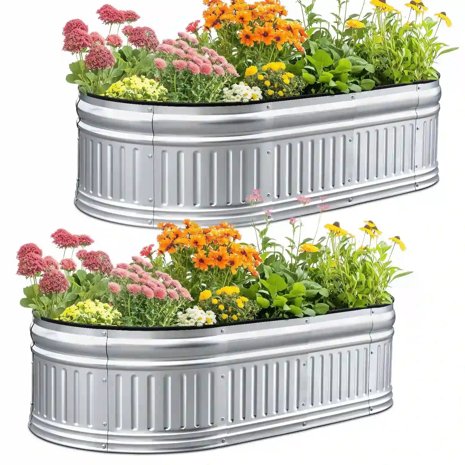 47x24x24 Inch Oval Raised Garden Bed Kit - Elevated Planter Box for Vegetables, Flowers & Herbs - Perfect for Backyard, Patio & Urban Gardening