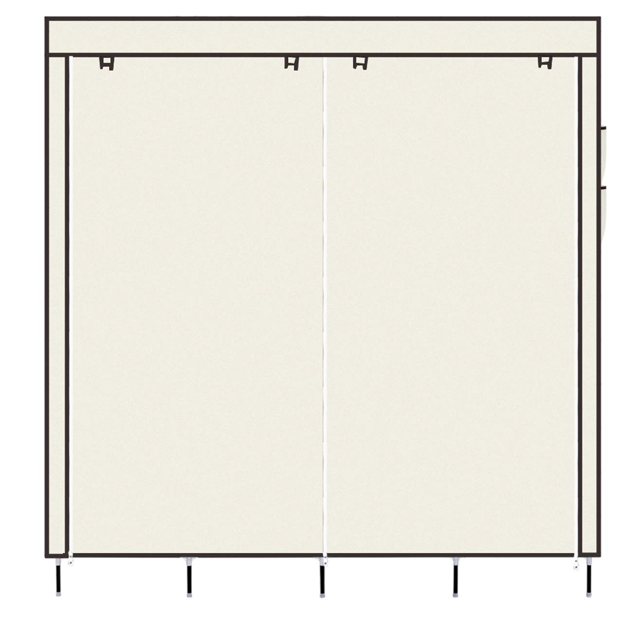 67 Inch Portable Wardrobe Closet with 12 Shelves & 4 Side Pockets - Beige Clothes Storage Organizer with Protective Cover | Perfect for Bedroom, Closet, Dorm Room & Small Space Organization