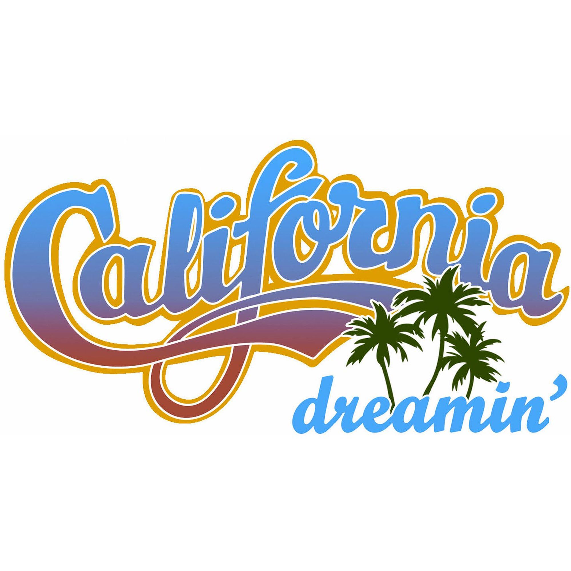 California Dreamin Car Bumper Sticker - Oval Decal for Cars & Laptops