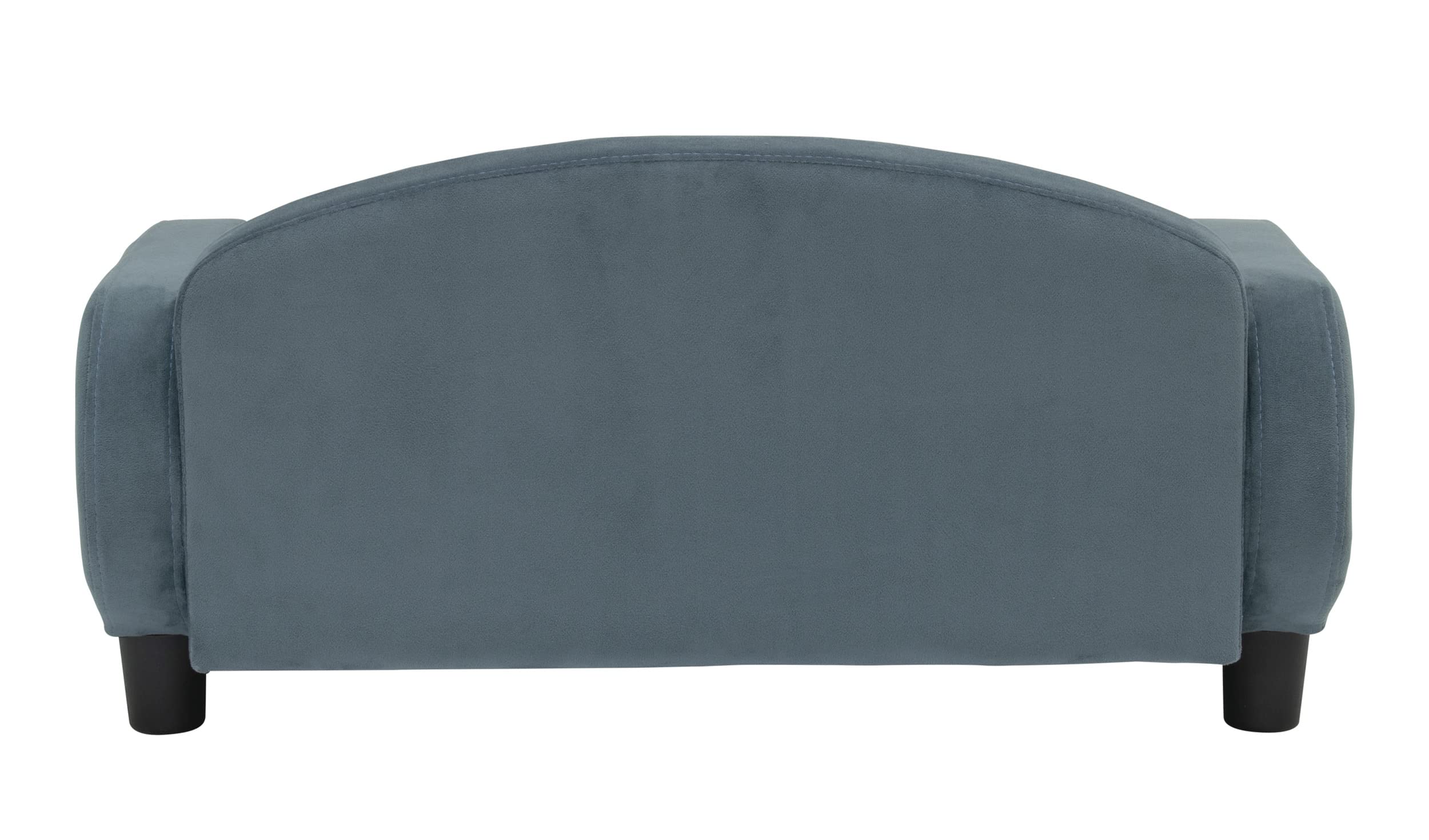 Paws & Purrs Modern Pet Sofa - 31.5 Inch Wide Low Back Dog Cat Bed with Removable Washable Cover (Espresso/Cornflower) - Cozy Lounge for Living Room, Bedroom & Pet Nursery