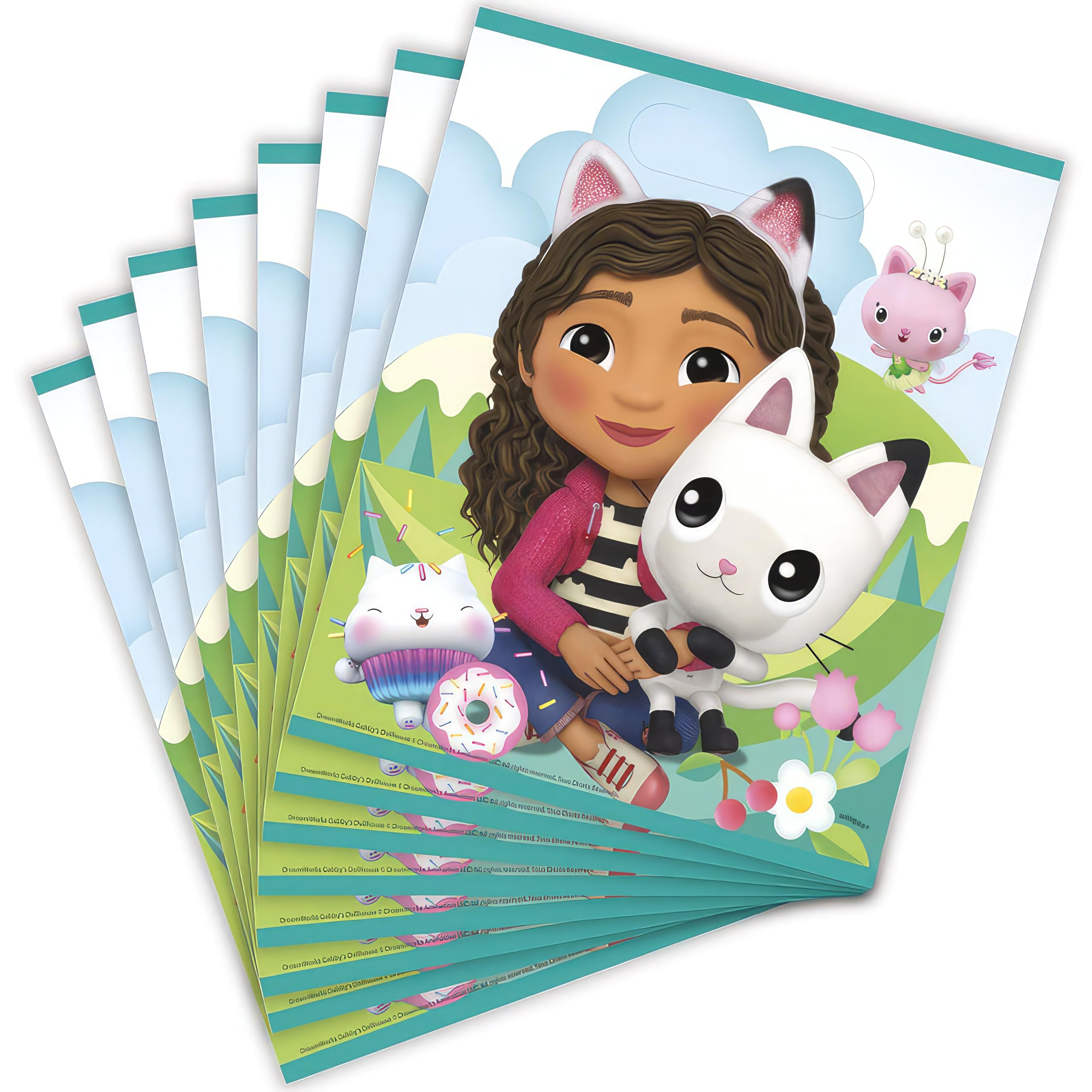 Gabby's Dollhouse Themed Multi-Color Plastic Party Favor Bags (8-Pack) - Perfect for Kids Birthday Parties, Themed Events & Classroom Rewards | Durable, Reusable Gift Bags for Candy, Toys & Party Supplies
