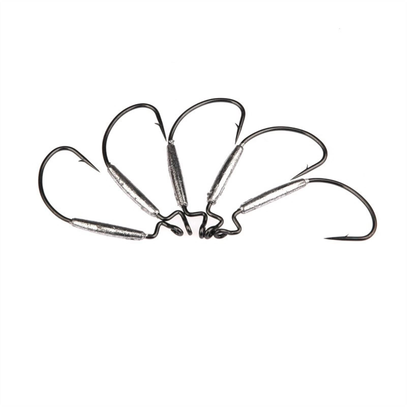WENMENG2021 5-Piece Fishing Pliers Set with Soft Lure Weighted Swimbait Hooks - High Carbon Steel Wide Fishhooks & Quick Knot Tool for Saltwater & Freshwater Fishing (2g 5pcs) - Perfect for Bass, Trout, and Saltwater Game Fish