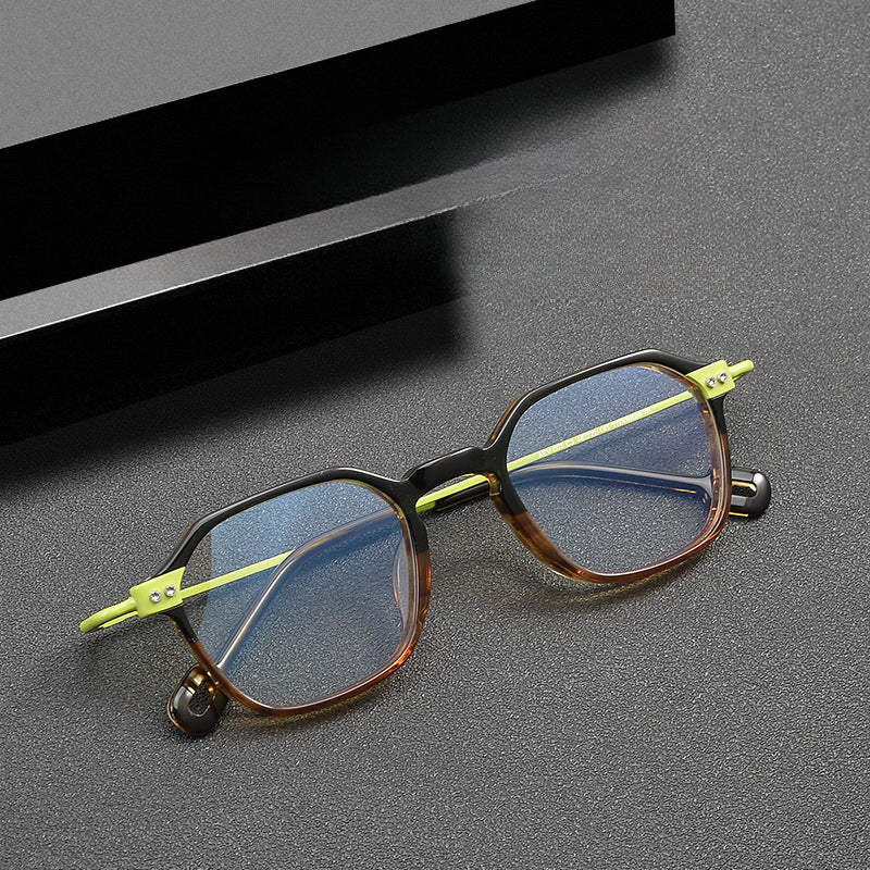 Stylish Acetate Geometric Glasses Frame BY AEV 007 - Trendy Eyewear for Men & Women - Perfect for Office, Reading & Fashion Accessories