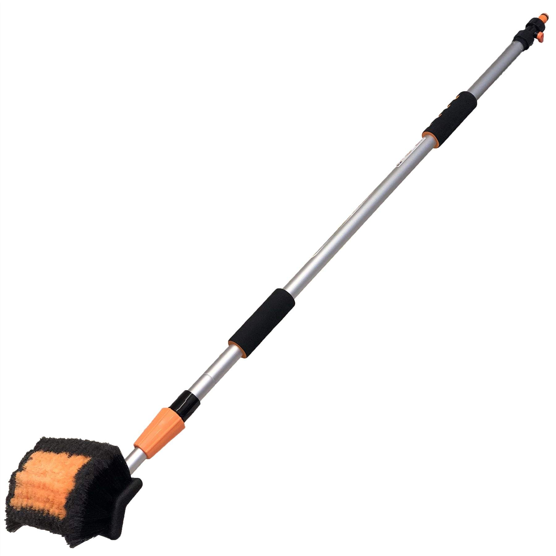 AB Tools 2m Extendable Aluminium Car Wash Brush with Telescopic Hose - Durable Water Cleaning Mop for Cars, Trucks, and Outdoor Surfaces