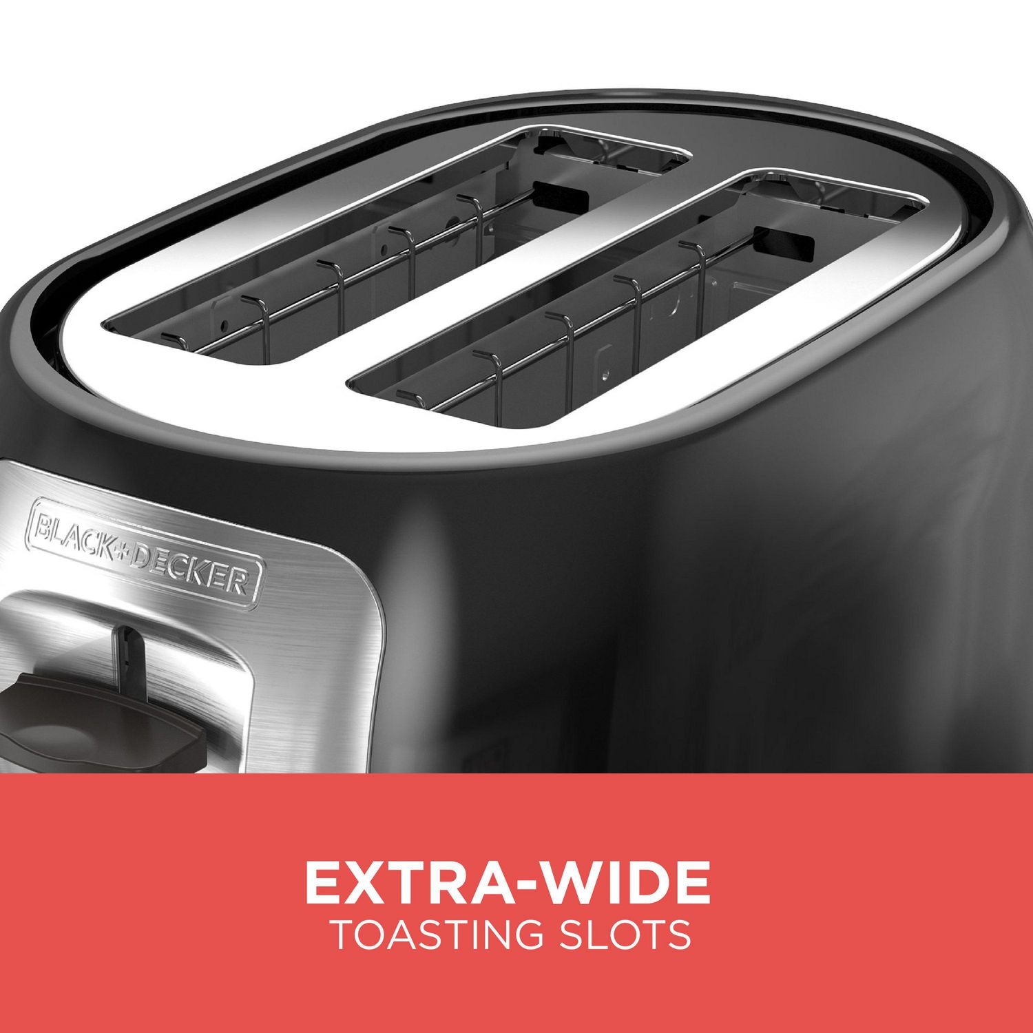 BLACK + DECKER TR1278BD 2-Slice Toaster - Stainless Steel, Extra-Wide Slots, 7 Shade Settings, Defrost & Reheat Functions - Perfect for Breakfast, Office, Dorm & Kitchen Use