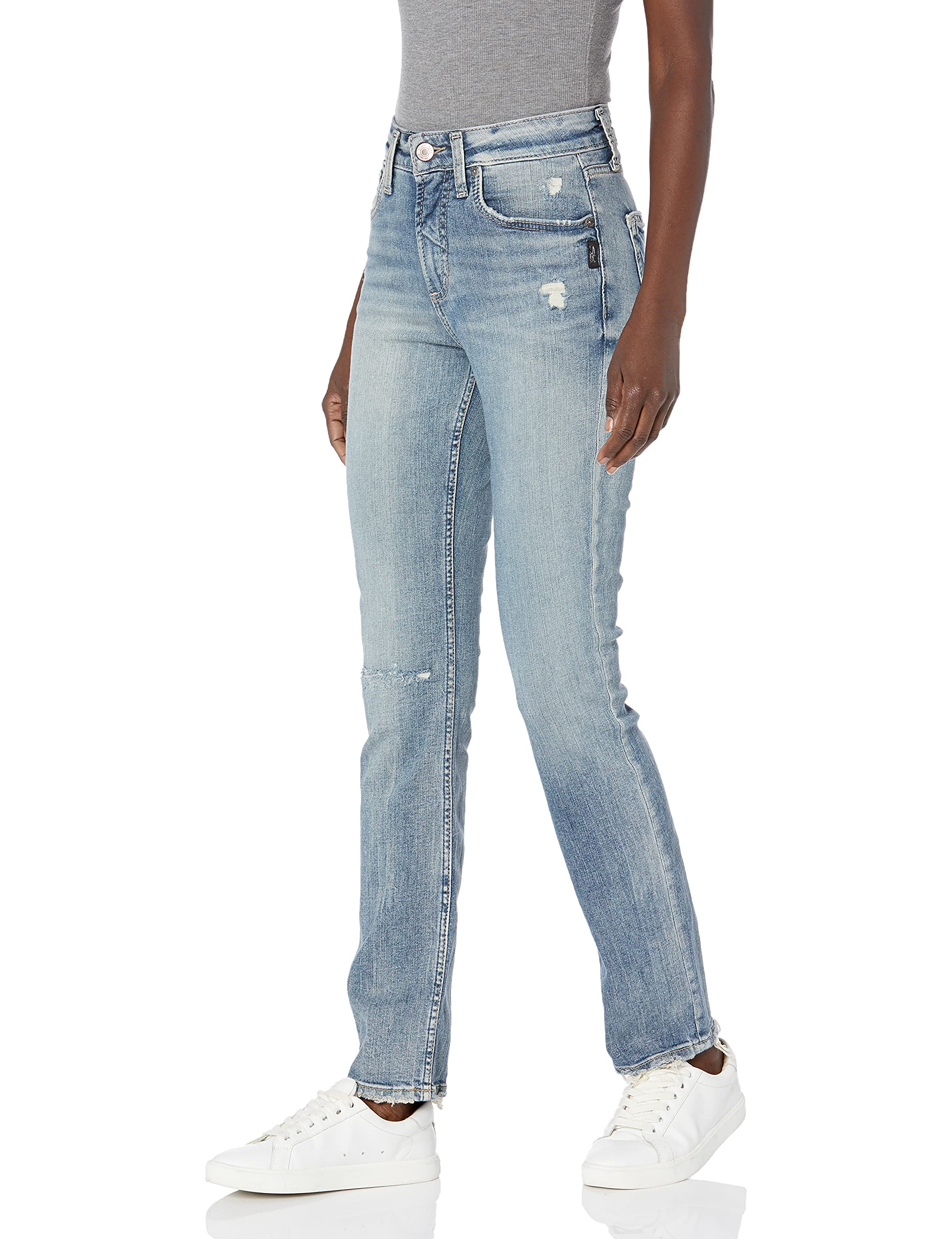 Silver Jeans Co. Women's Avery High Rise Straight Leg Jeans - Comfortable & Stylish Denim Pants for Casual Wear, Work & Everyday Outfits