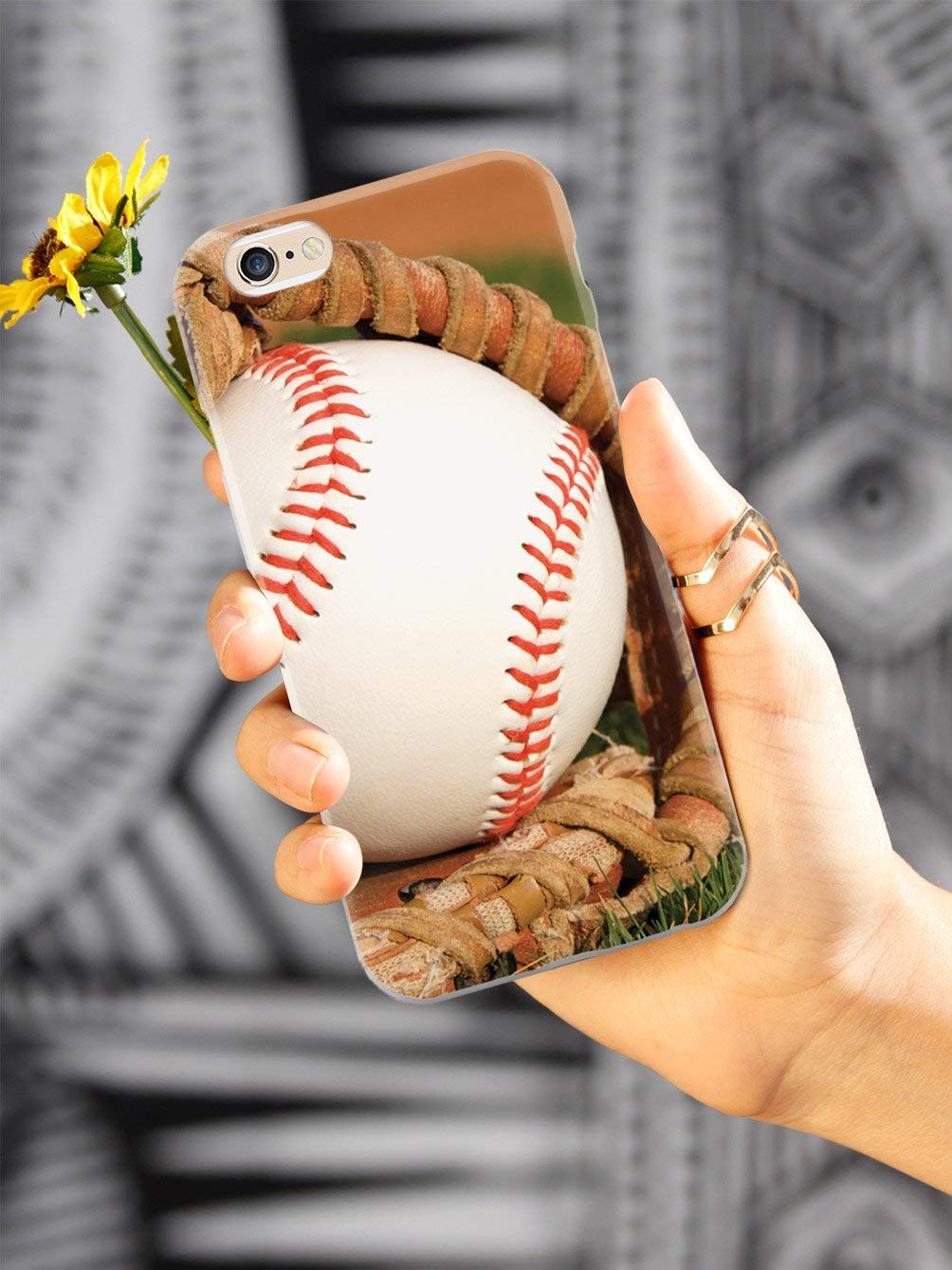 **Inspired Cases for iPhone 7 - 3D Textured Protective Phone Cover with Baseball in Glove Design - Shockproof & Slim Fit - Perfect for Sports, Outdoor Activities & Daily Use**
