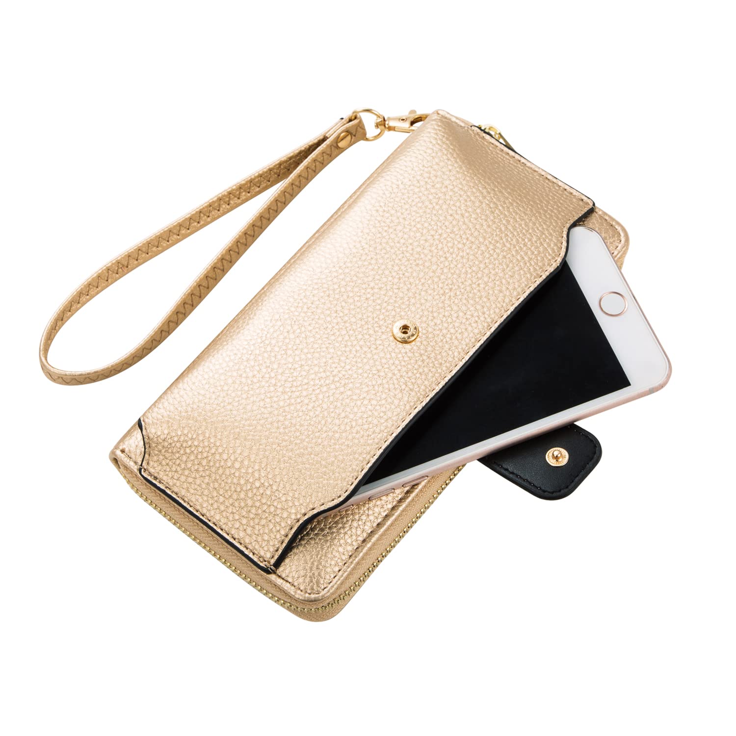 Women's Zip Around Wristlet Wallet with Phone Holder - RFID Blocking Crossbody Handbag for Everyday Use, Travel & Shopping