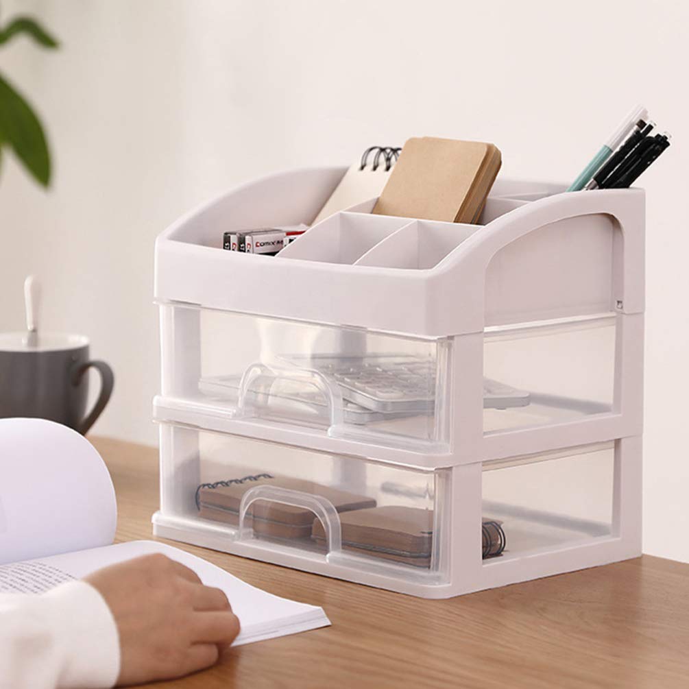 DOITOOL 2-Tier Cosmetic Organizer Case with Drawer - Portable Makeup Storage for Travel, Vanity & Bathroom Organization