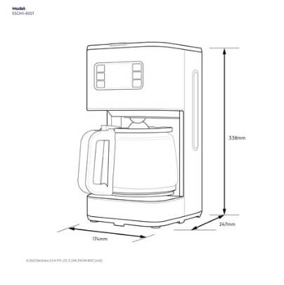 Electrolux E5CM1 80ST 1.25L UltimateTaste 500 Drip Coffee Maker - Premium Home & Office Coffee Machine for Fresh Brewing Every Morning