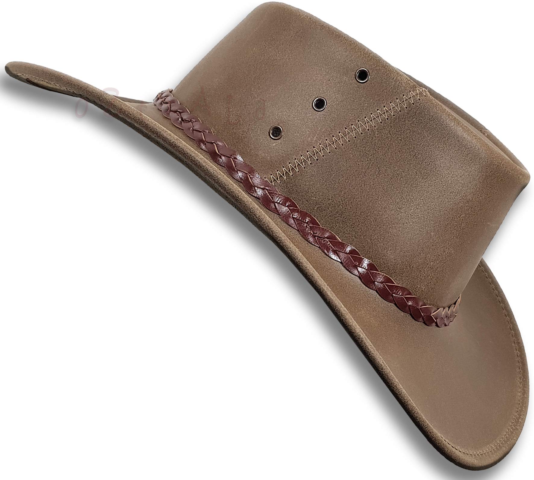 Premium Oiled Kangaroo Leather Cowboy Hat - Authentic Australian Outback Style by Oztrala - Durable & Stylish for Western Rides, Country Events, and Outdoor Adventures