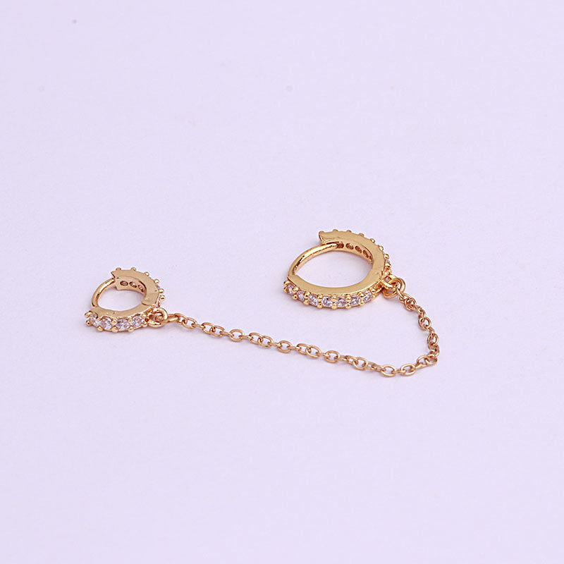 18K Gold Cartilage Huggie Hoop Earrings for Upper Lobe - Two Hole Piercing Jewelry | HSPJ274 | Perfect for Everyday Wear, Date Night & Special Occasions