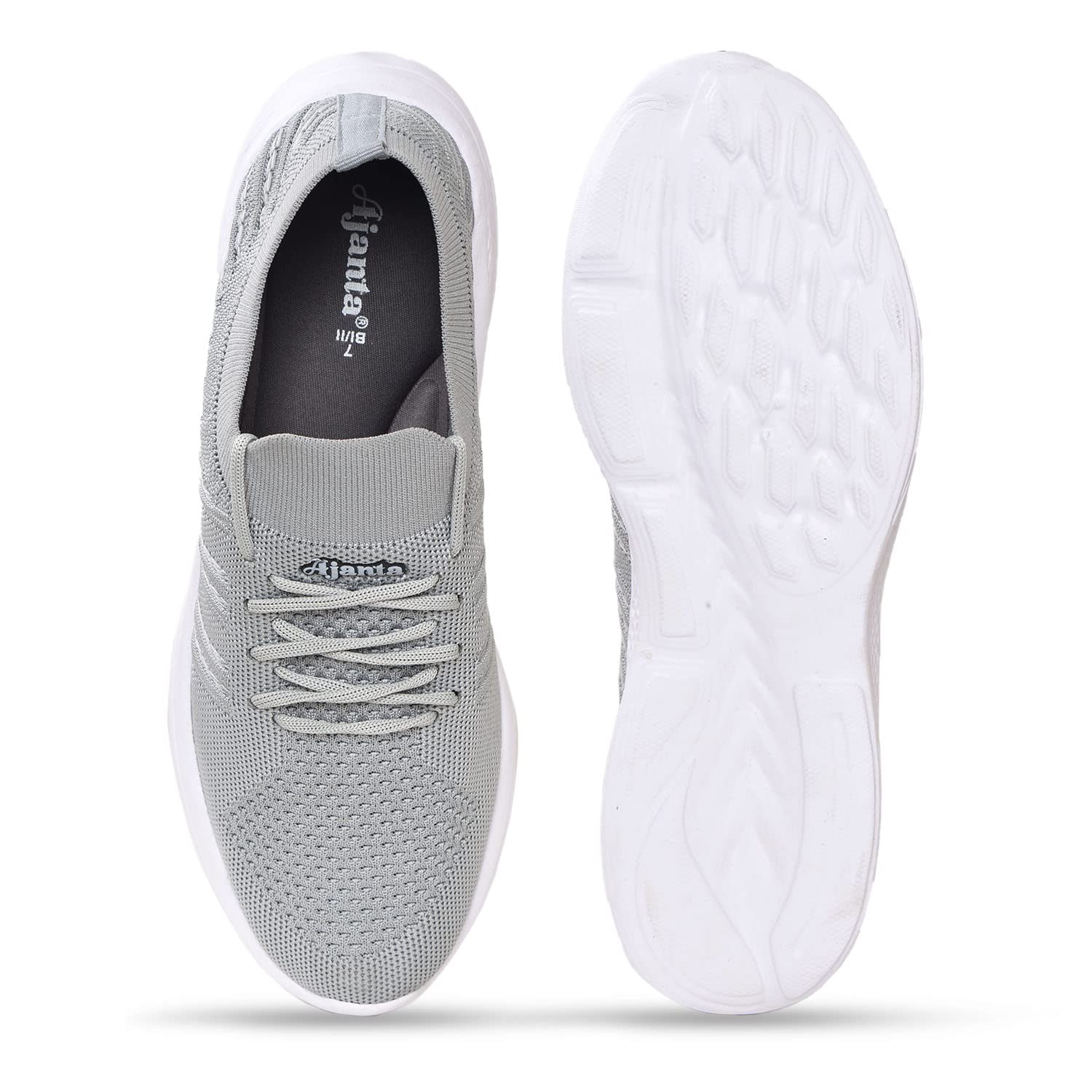 AJANTA Men's Lightweight Grey Walking Shoes - Comfortable & Breathable for Walking, Running, and Daily Wear